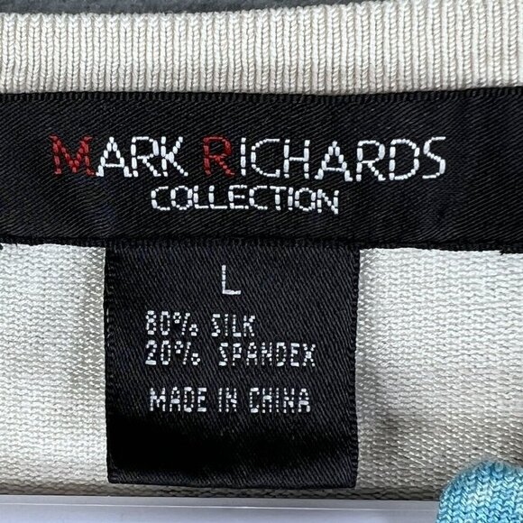 Mark Richards Collection Womens L Silk Blend Asian Tiger Allover Print Top Artsy - Picture 11 of 13